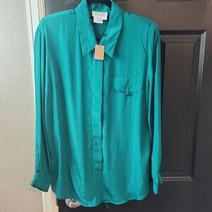 Teal Long Sleeve Button-Up Shirt